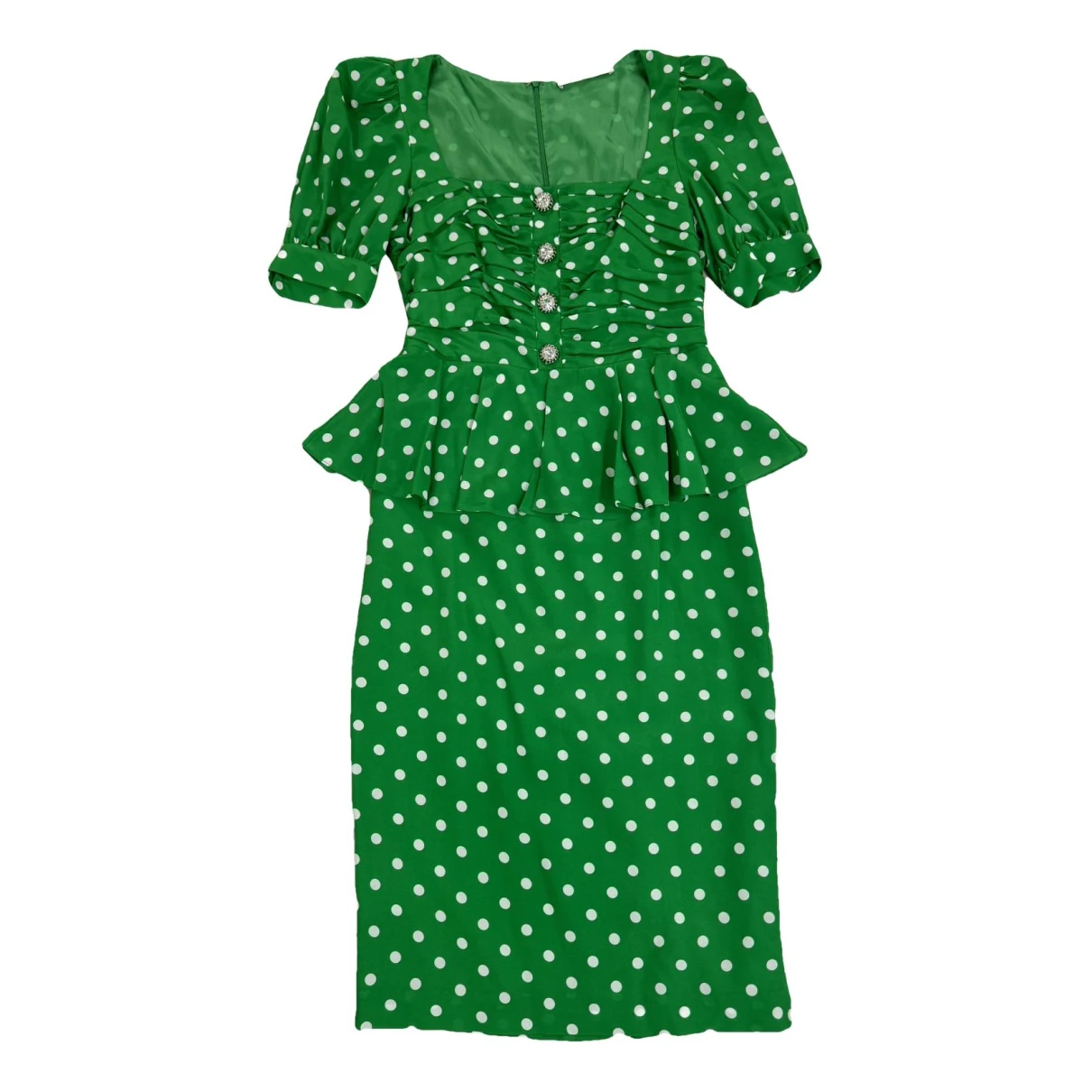 Pre-owned Alessandra Rich Silk Mid-length Dress In Green