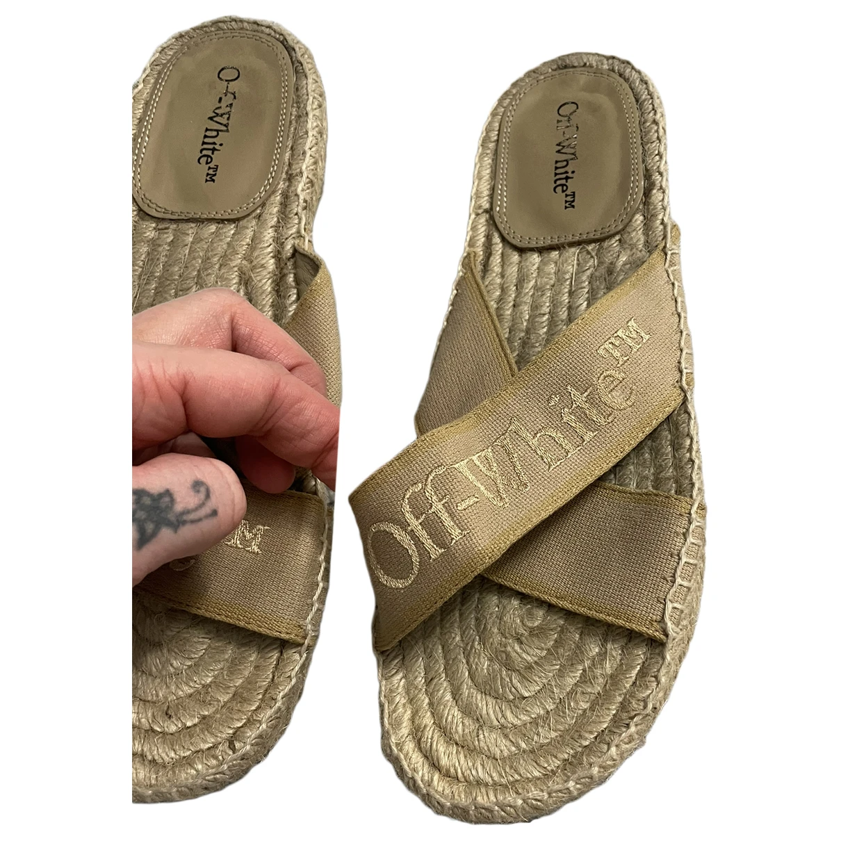 Pre-owned Off-white Cloth Espadrilles In Beige