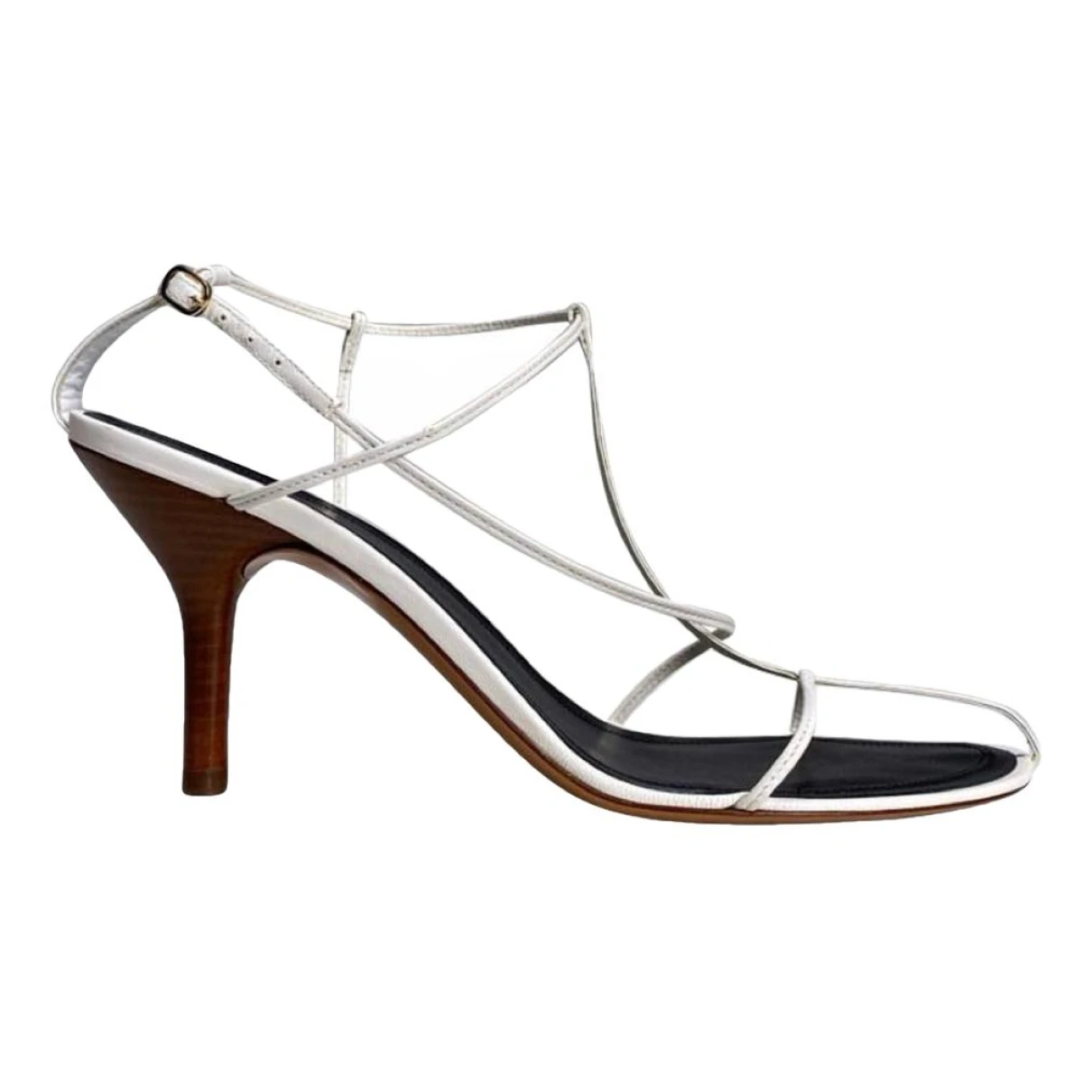 Pre-owned Celine Nude Leather Sandal In White