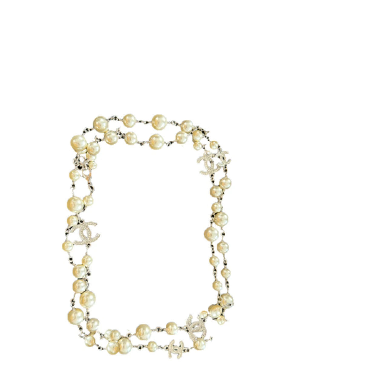 Pre-owned Chanel Long Necklace In White