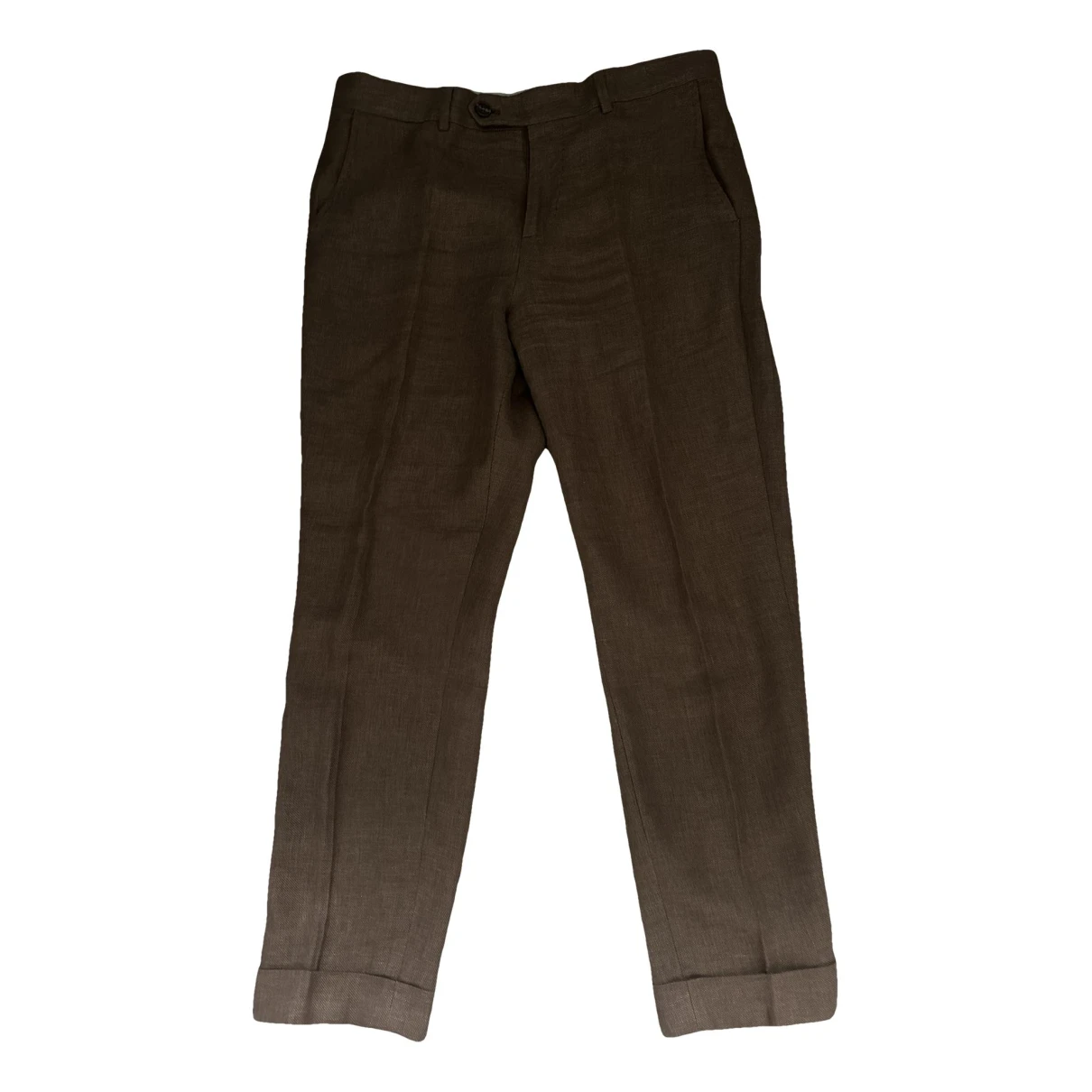 Pre-owned Brunello Cucinelli Linen Trousers In Beige