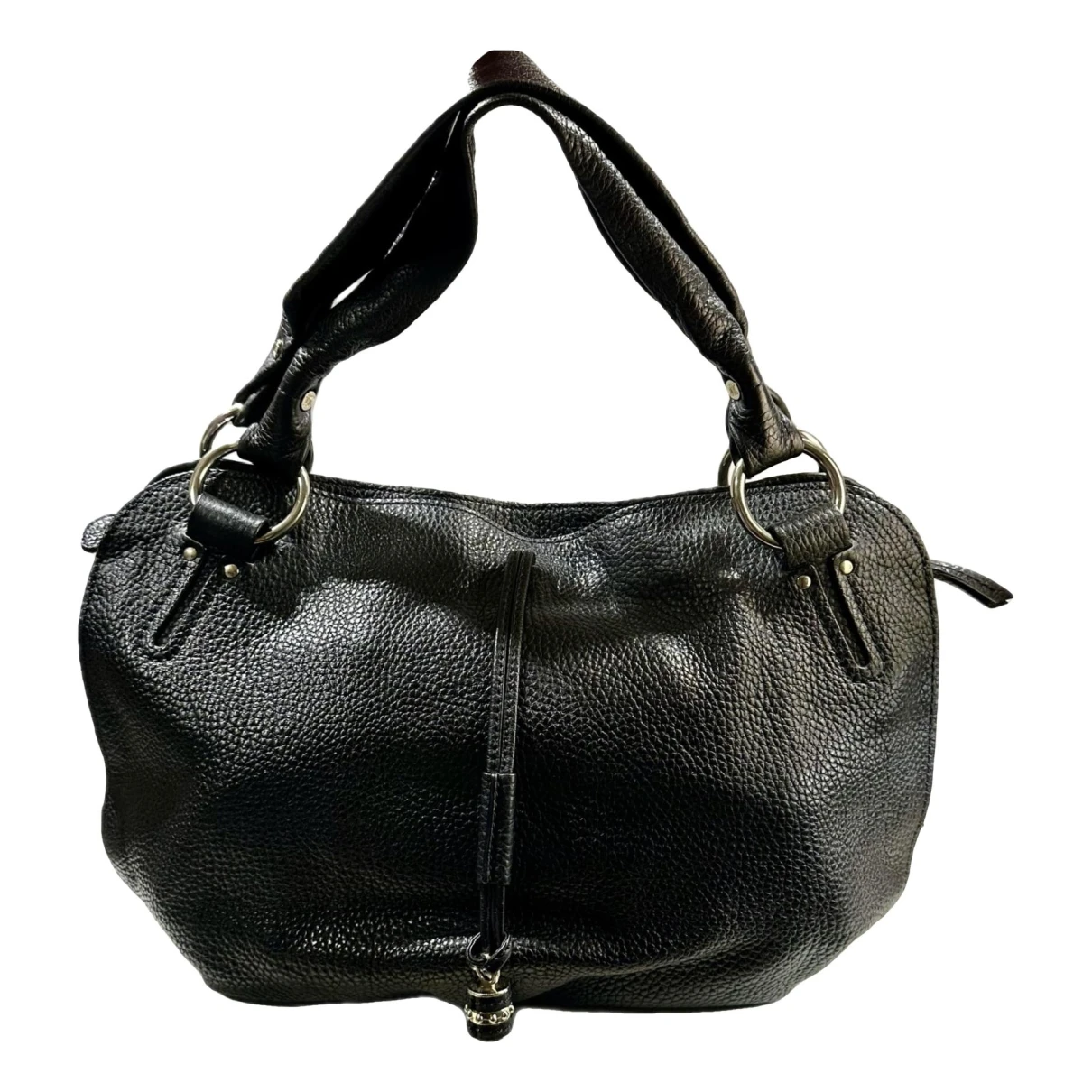 Pre-owned Celine Hobo Leather Handbag In Black
