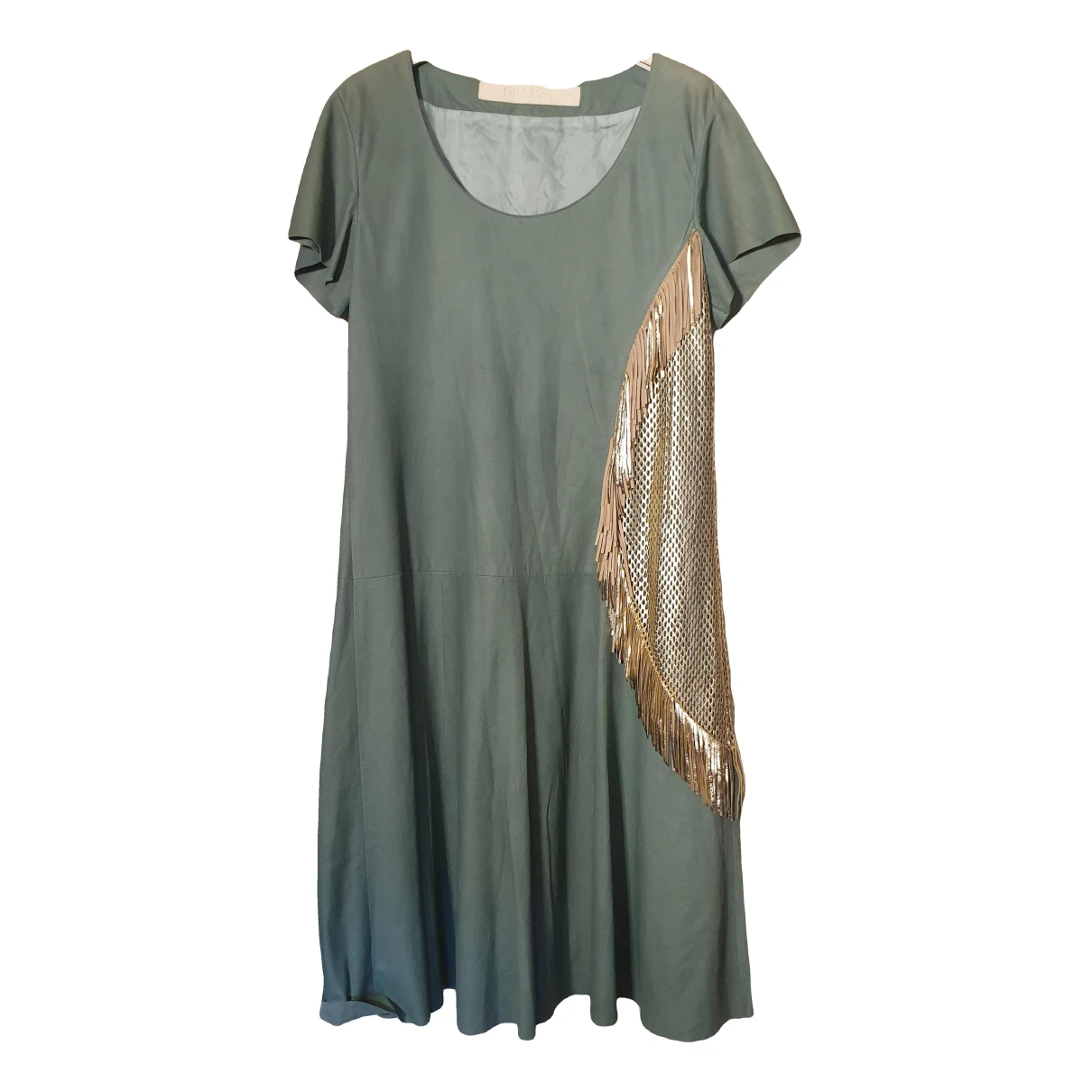 Pre-owned Drome Leather Mid-length Dress In Green