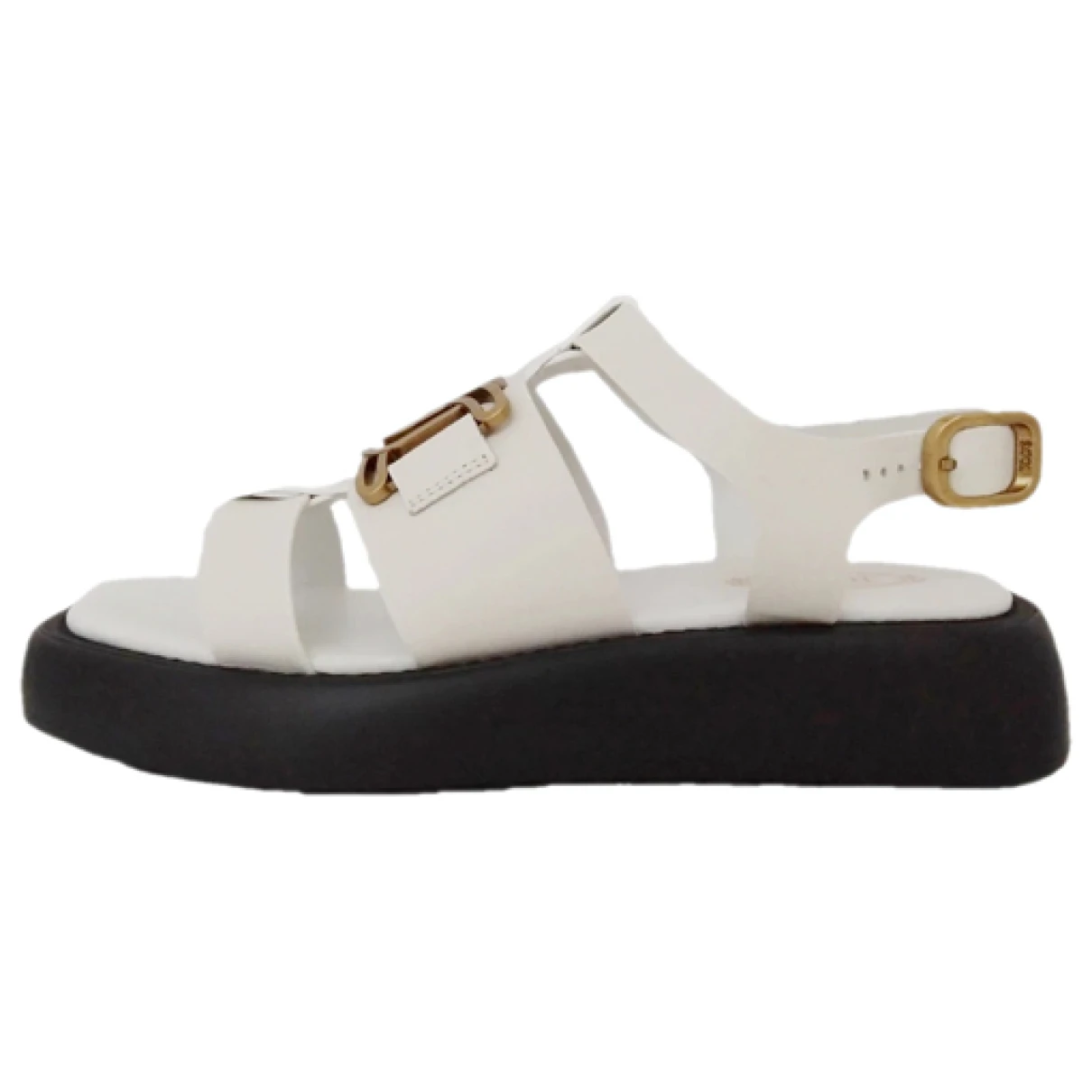 Pre-owned Tod's Leather Sandals In White