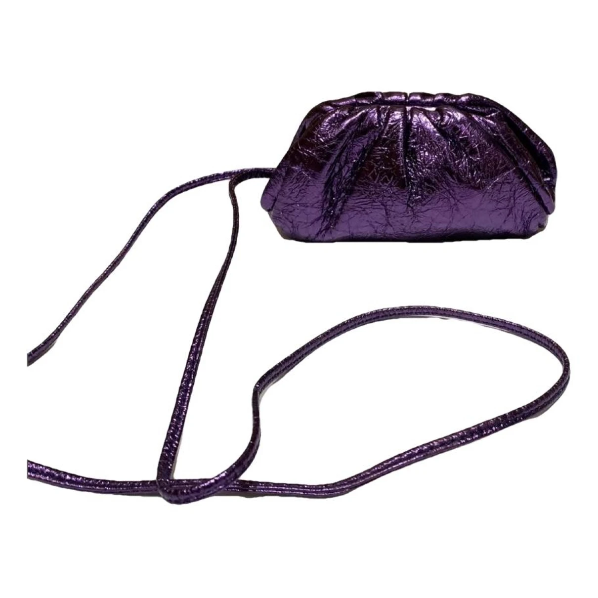 Pre-owned Bottega Veneta Pouch Leather Handbag In Purple