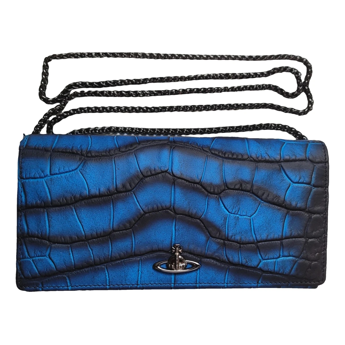 Pre-owned Vivienne Westwood Leather Clutch Bag In Blue