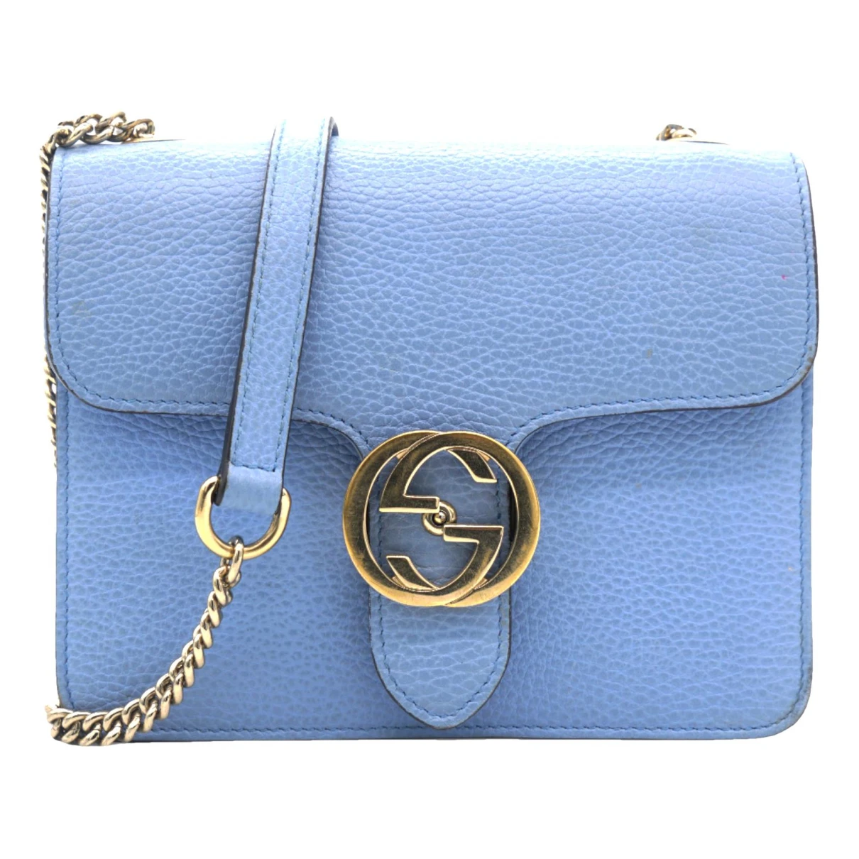 Pre-owned Gucci Leather Crossbody Bag In Blue