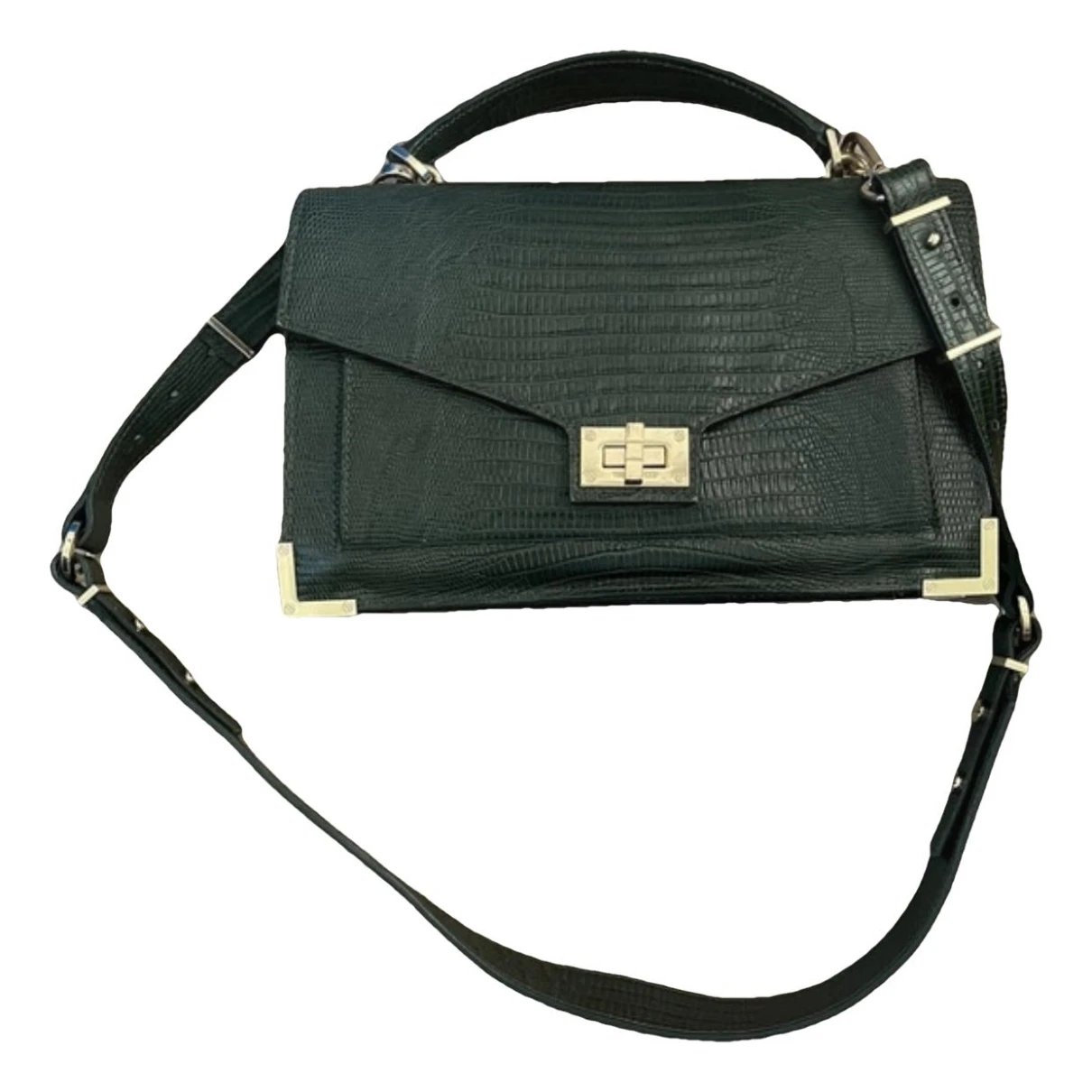 Pre-owned The Kooples Emily Leather Crossbody Bag In Green