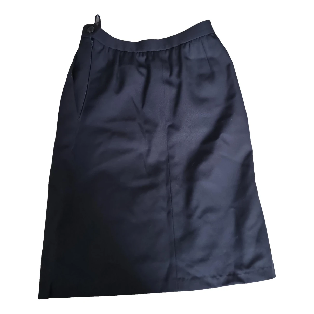 Pre-owned Saint Laurent Wool Mini Skirt In Blue