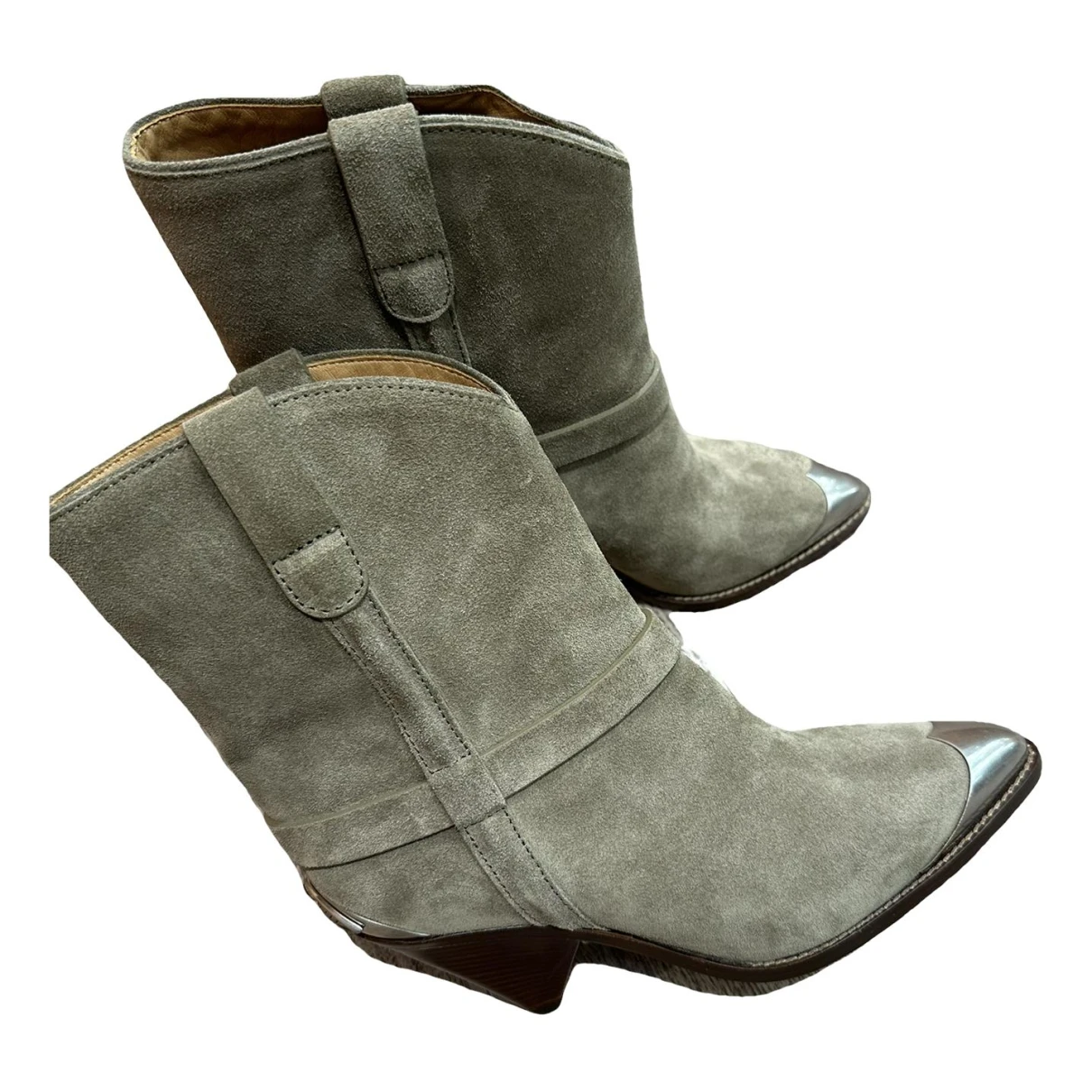 Pre-owned Isabel Marant Lamsy Riding Boots In Khaki