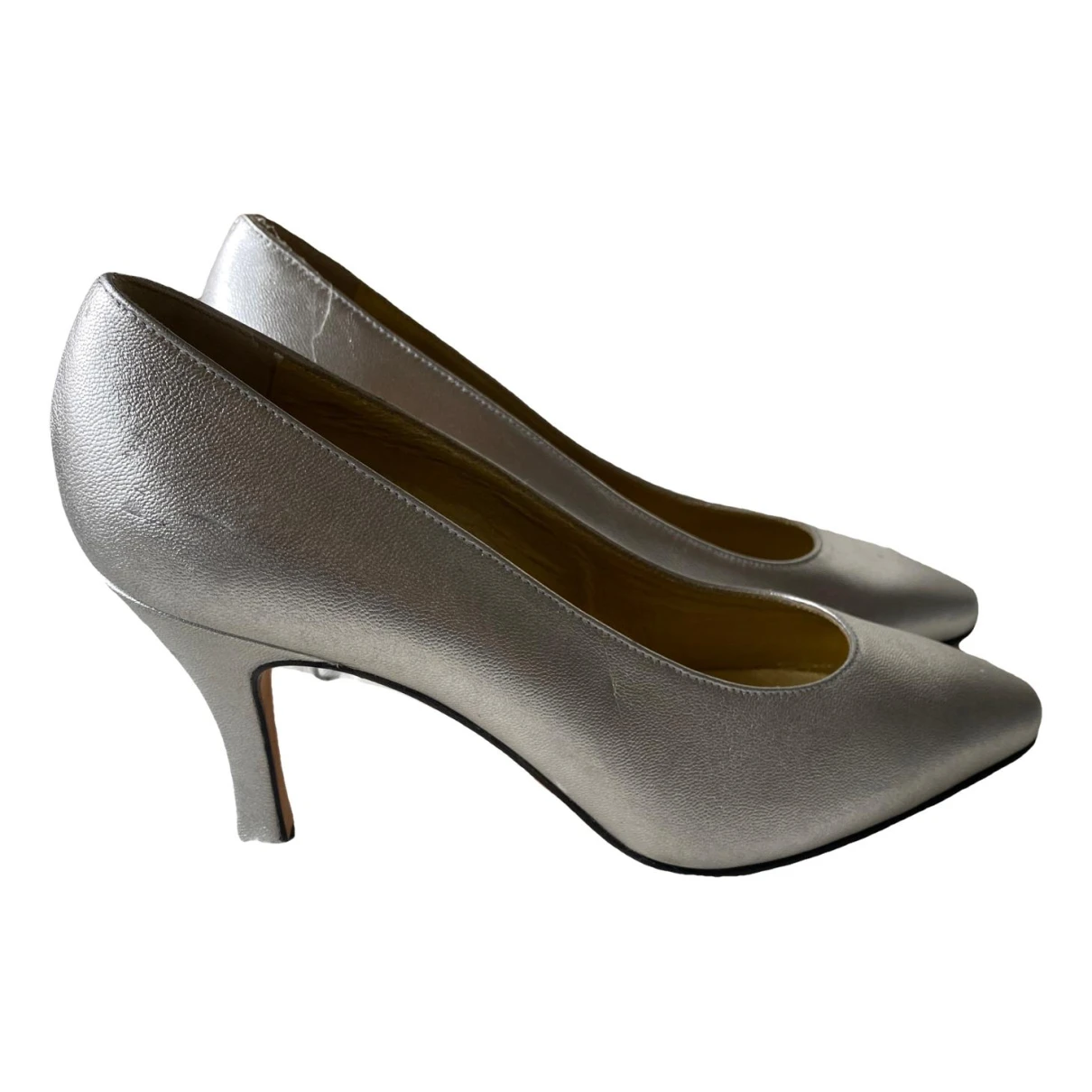 Pre-owned Escada Leather Heels In Silver