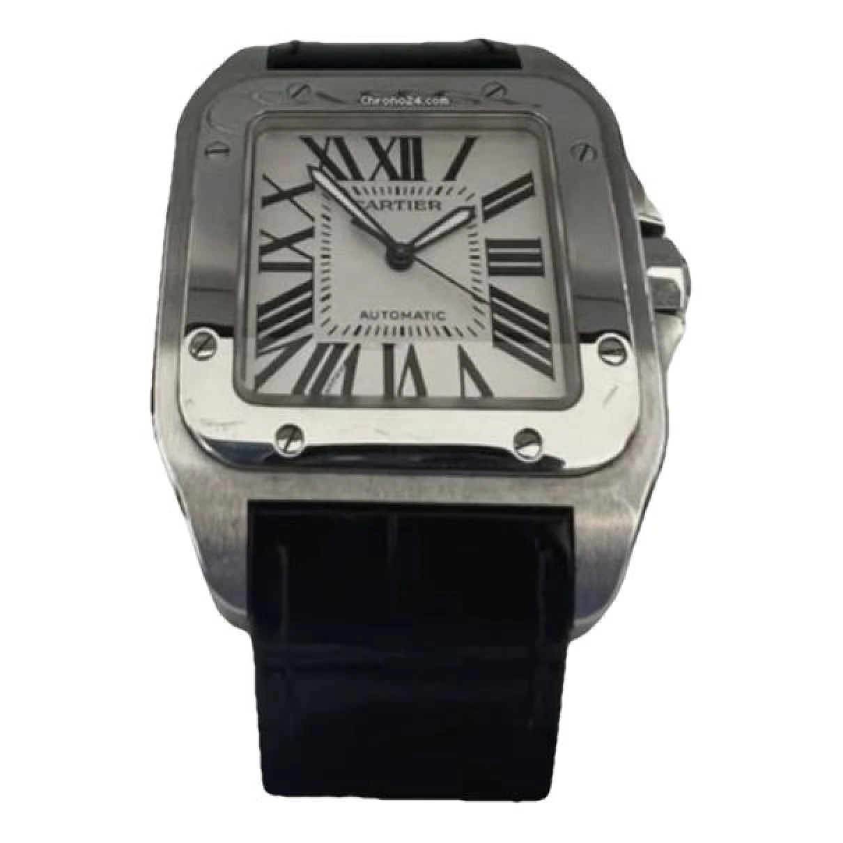 Pre-owned Cartier Santos 100 Watch In White