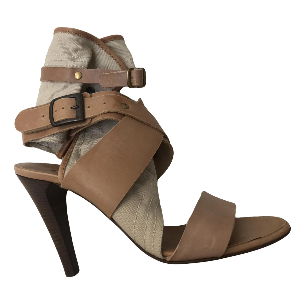 Pre-owned Chloé Leather Sandals In Beige
