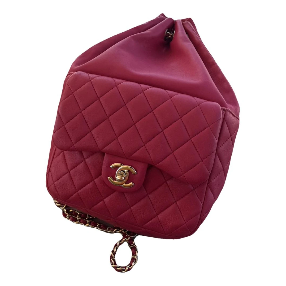 Pre-owned Chanel Timeless/classique Chain Leather Backpack In Pink
