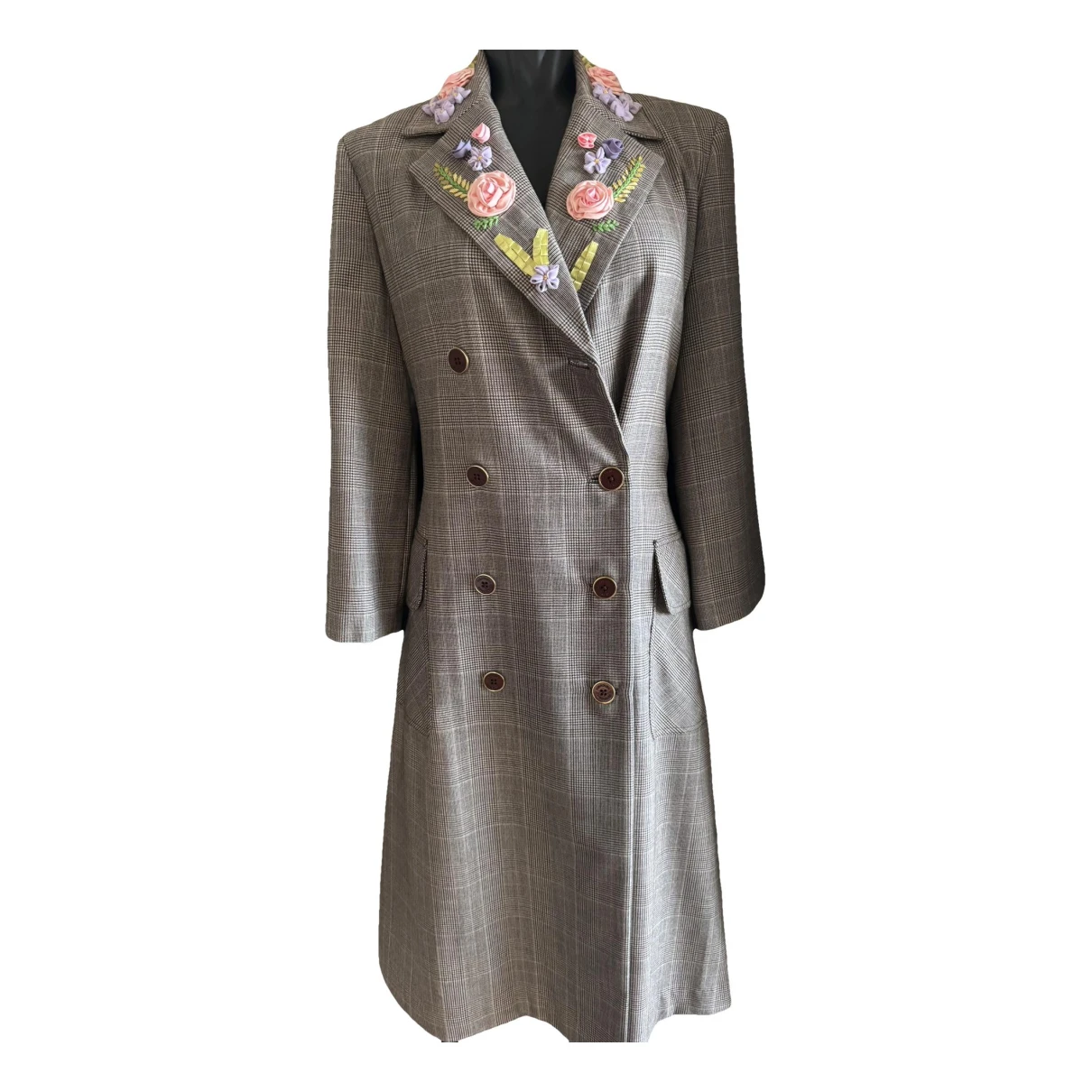 Pre-owned Manoush Wool Coat In Multicolour