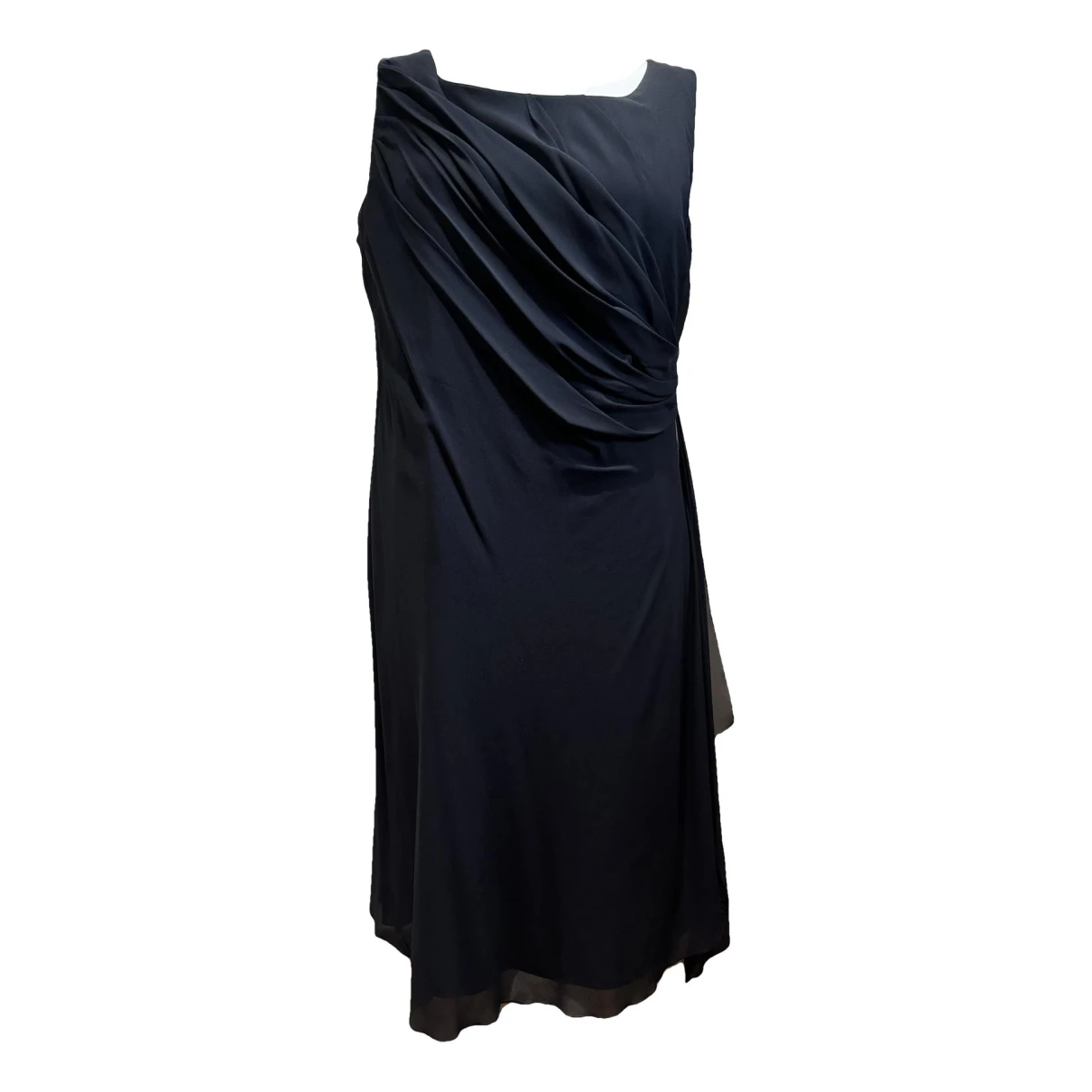 Pre-owned Marina Rinaldi Silk Mid-length Dress In Black