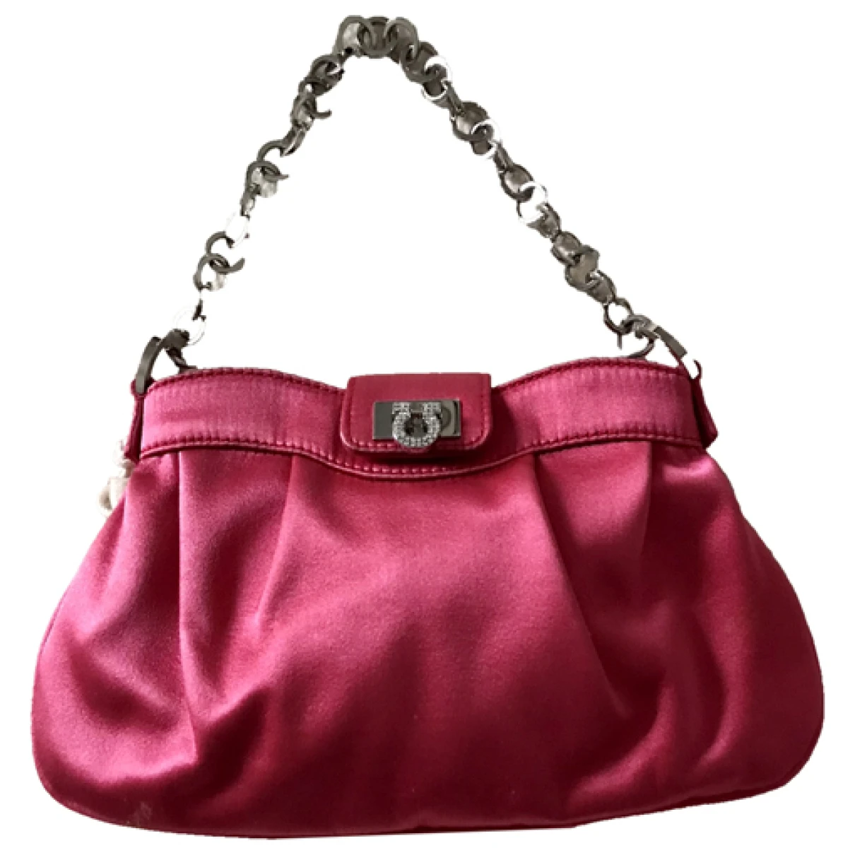 Pre-owned Ferragamo Silk Clutch Bag In Pink