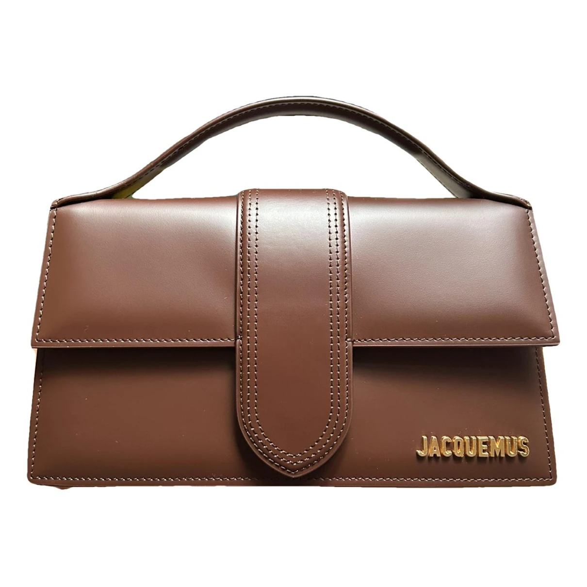 Pre-owned Jacquemus Le Grand Bambino Leather Crossbody Bag In Brown