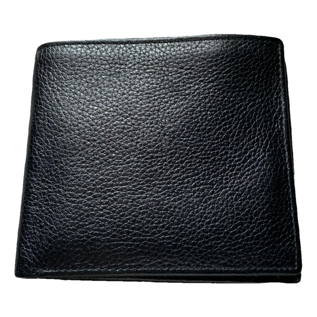 Pre-owned Le Tanneur Leather Card Wallet In Black