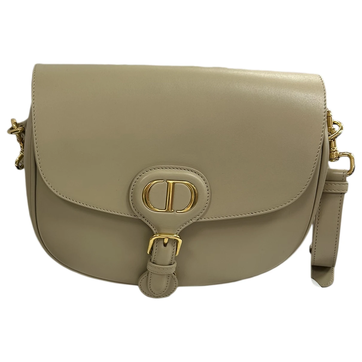 Pre-owned Dior Bobby Leather Crossbody Bag In Beige