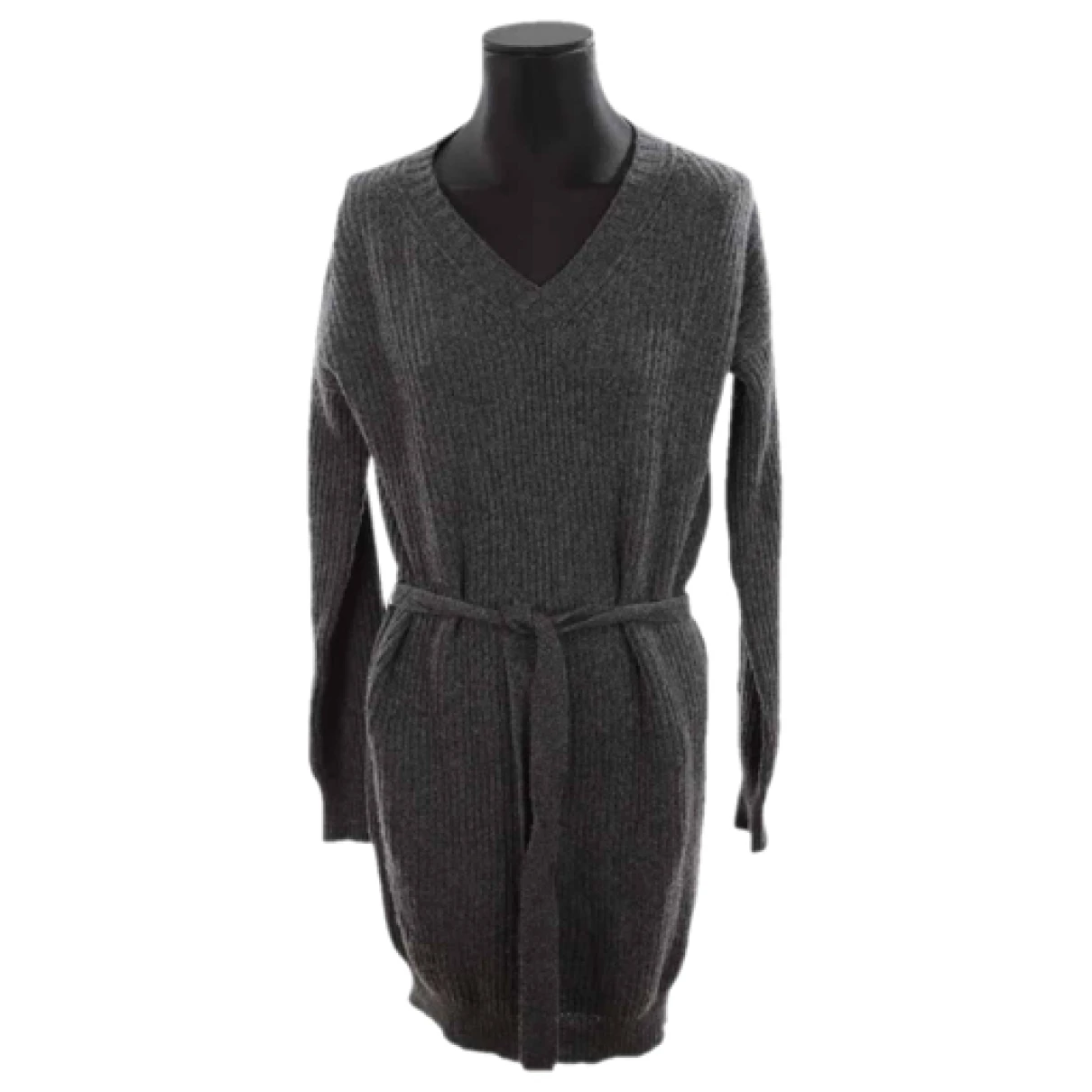 Pre-owned Max Mara Wool Mid-length Dress In Grey