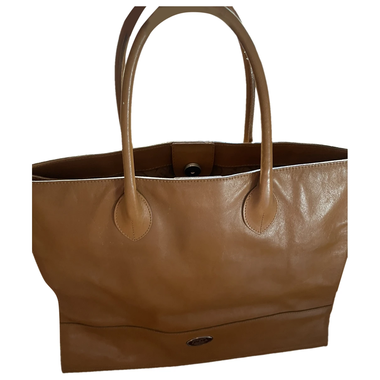 Pre-owned Furla Leather Handbag In Beige