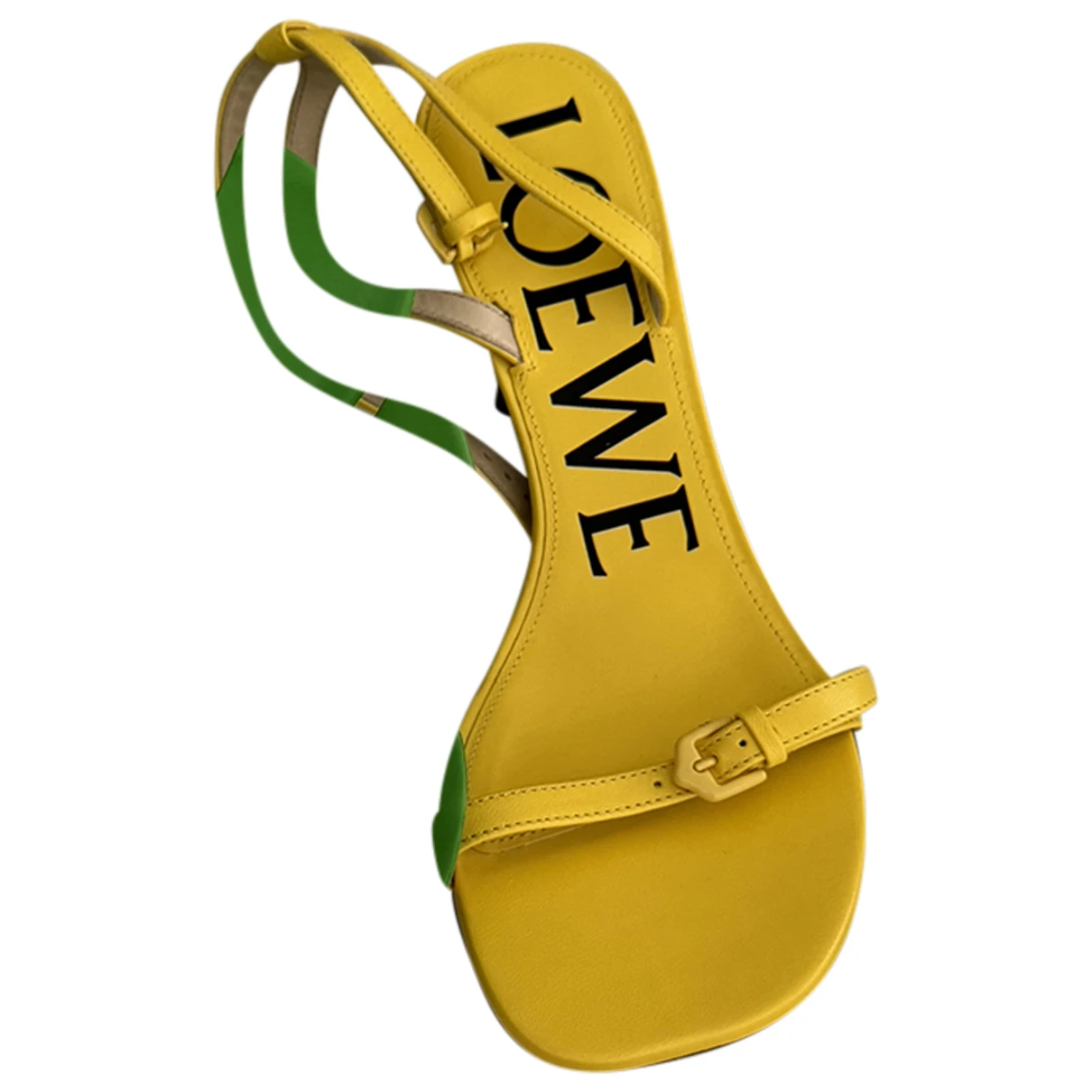 Pre-owned Loewe Leather Heels In Yellow