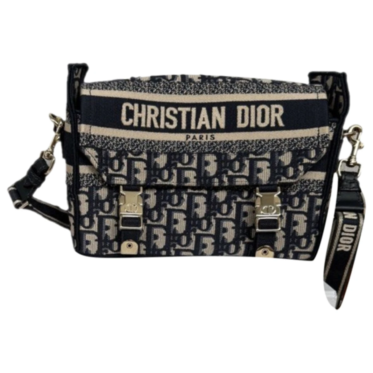 Pre-owned Dior Cloth Crossbody Bag In Blue