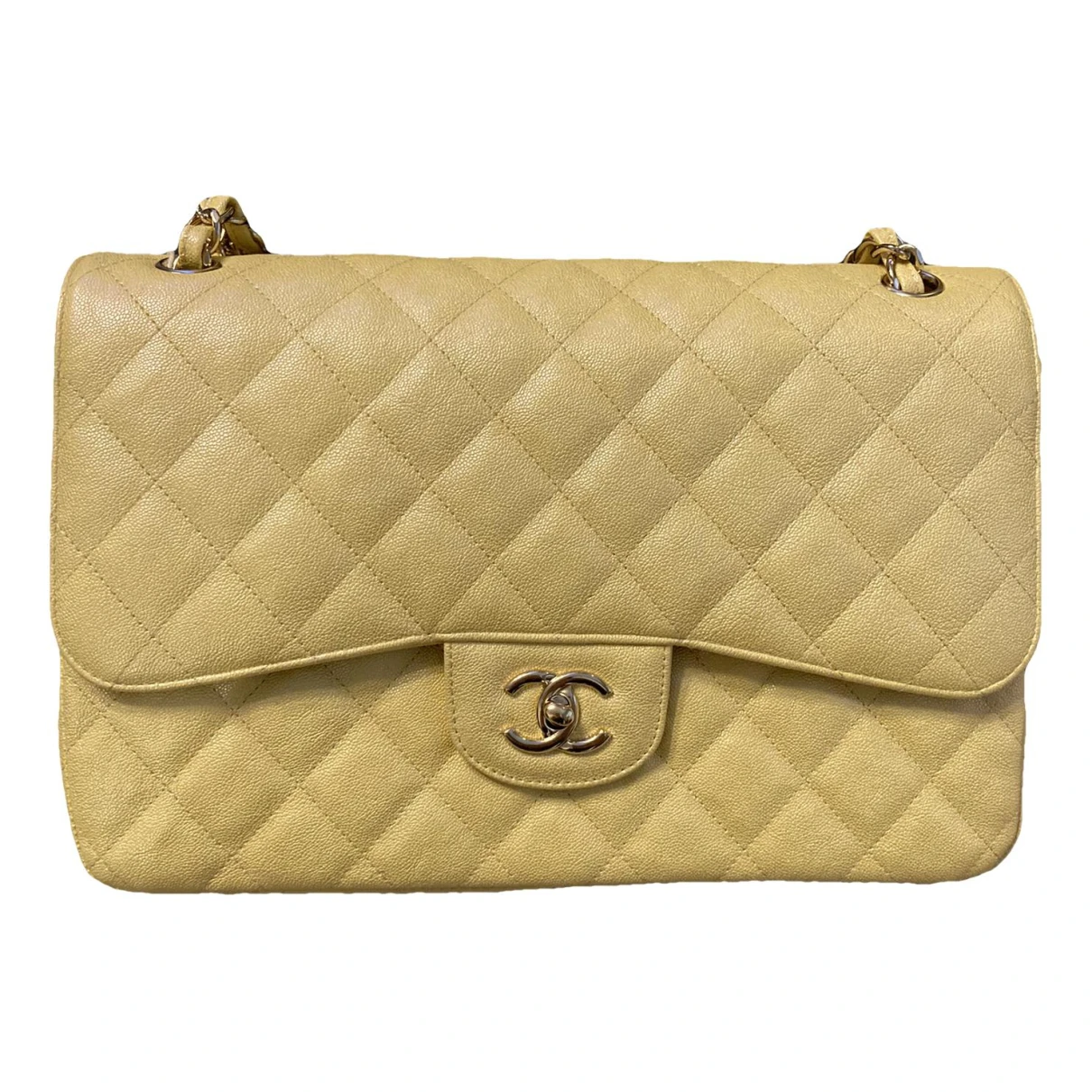 Pre-owned Chanel Timeless/classique Leather Crossbody Bag In Yellow