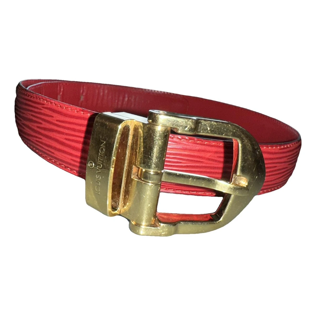Pre-owned Louis Vuitton Leather Belt In Red