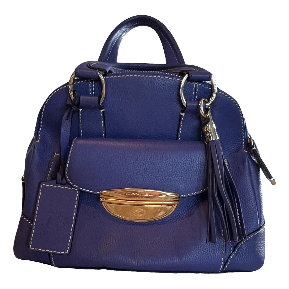 Pre-owned Lancel Adjani Leather Handbag In Blue