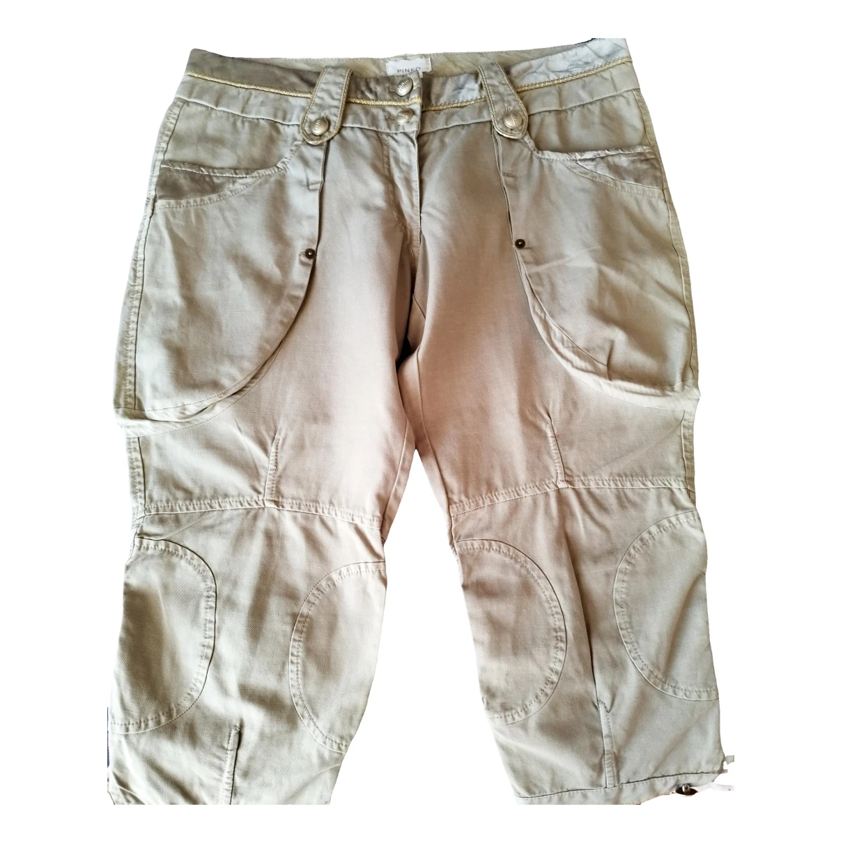 Pre-owned Pinko Trousers In Beige