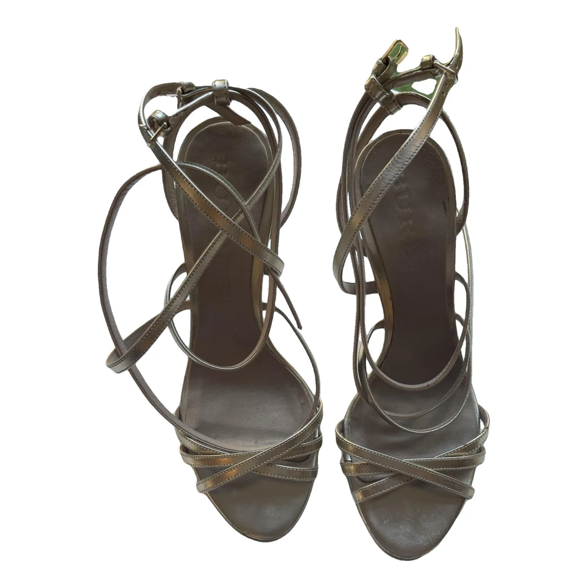 Pre-owned Burberry Leather Sandal In Gold