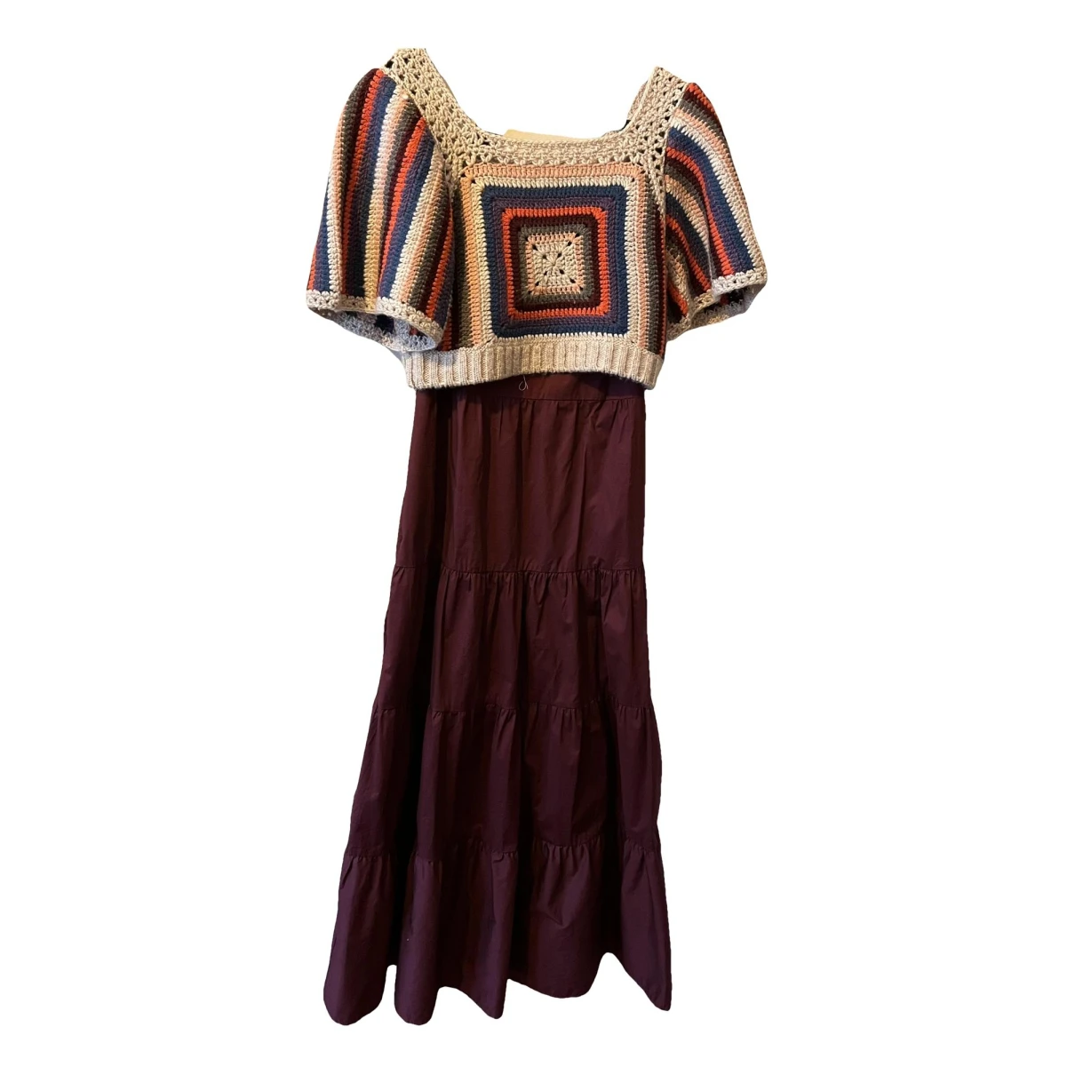 Pre-owned Sea New York Maxi Dress In Burgundy