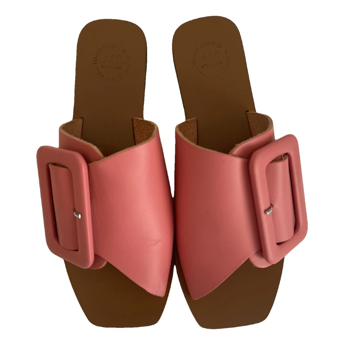 Pre-owned Atp Atelier Leather Mules In Pink