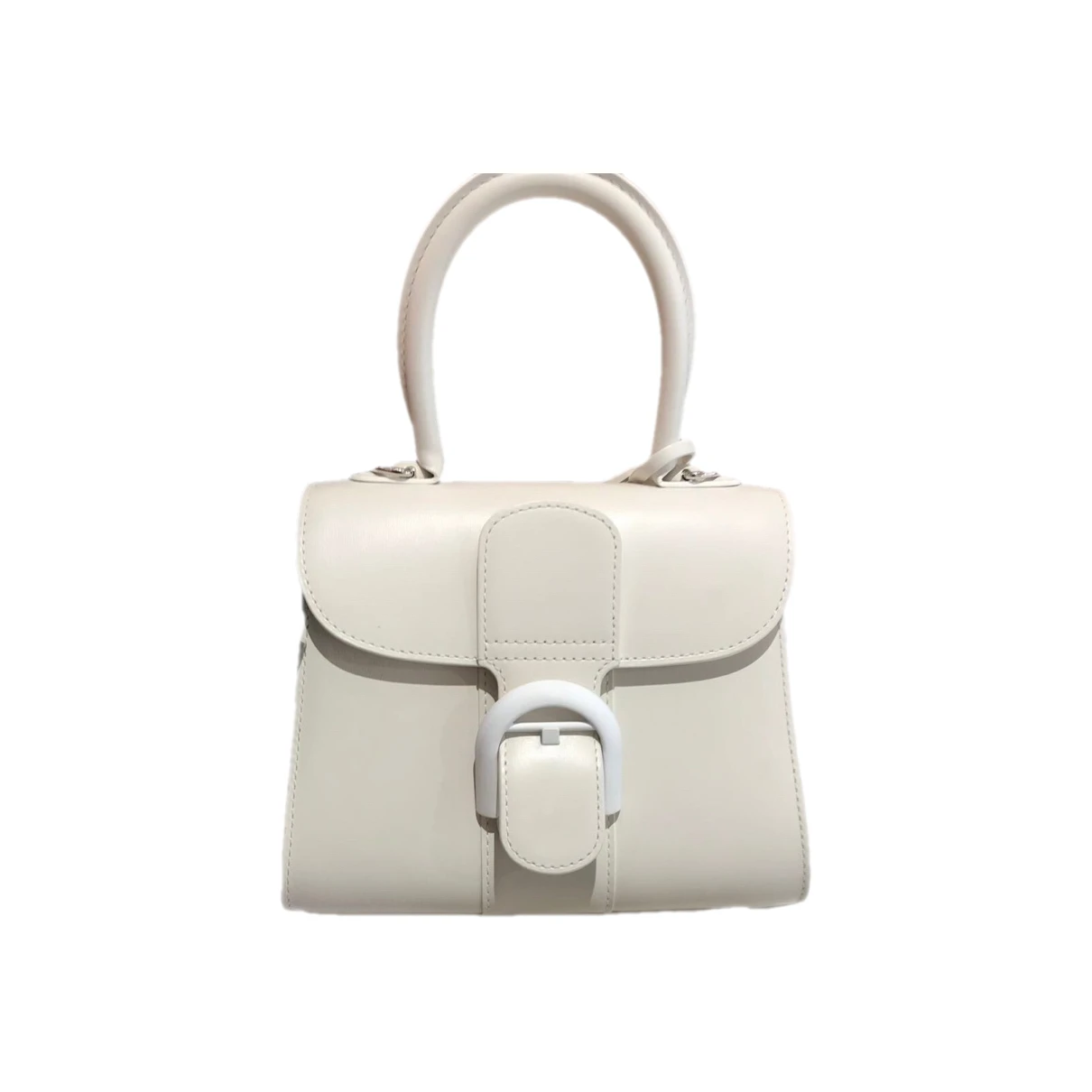 Pre-owned Delvaux Brillant Leather Handbag In White