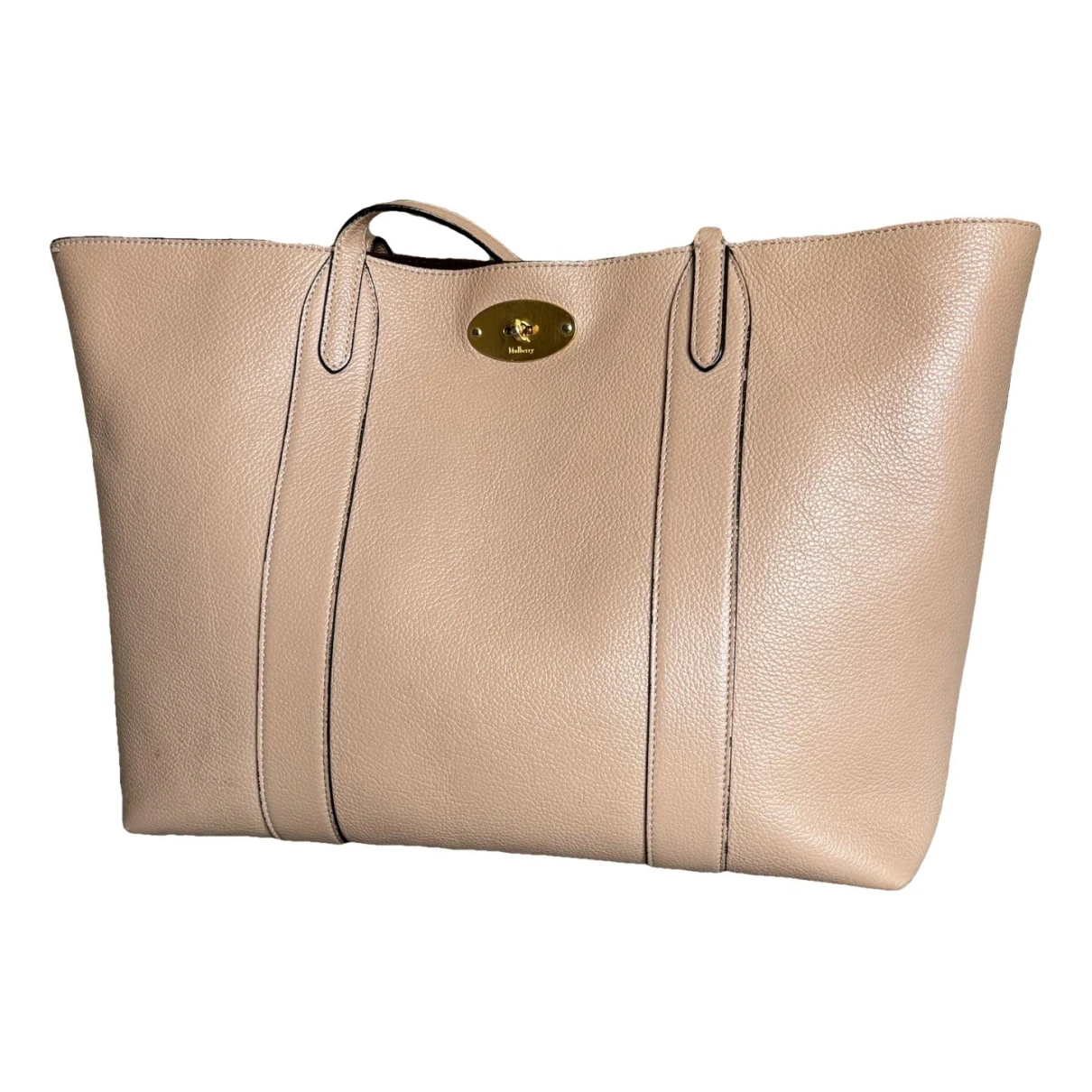 Pre-owned Mulberry Bayswater Tote Leather Tote In Beige