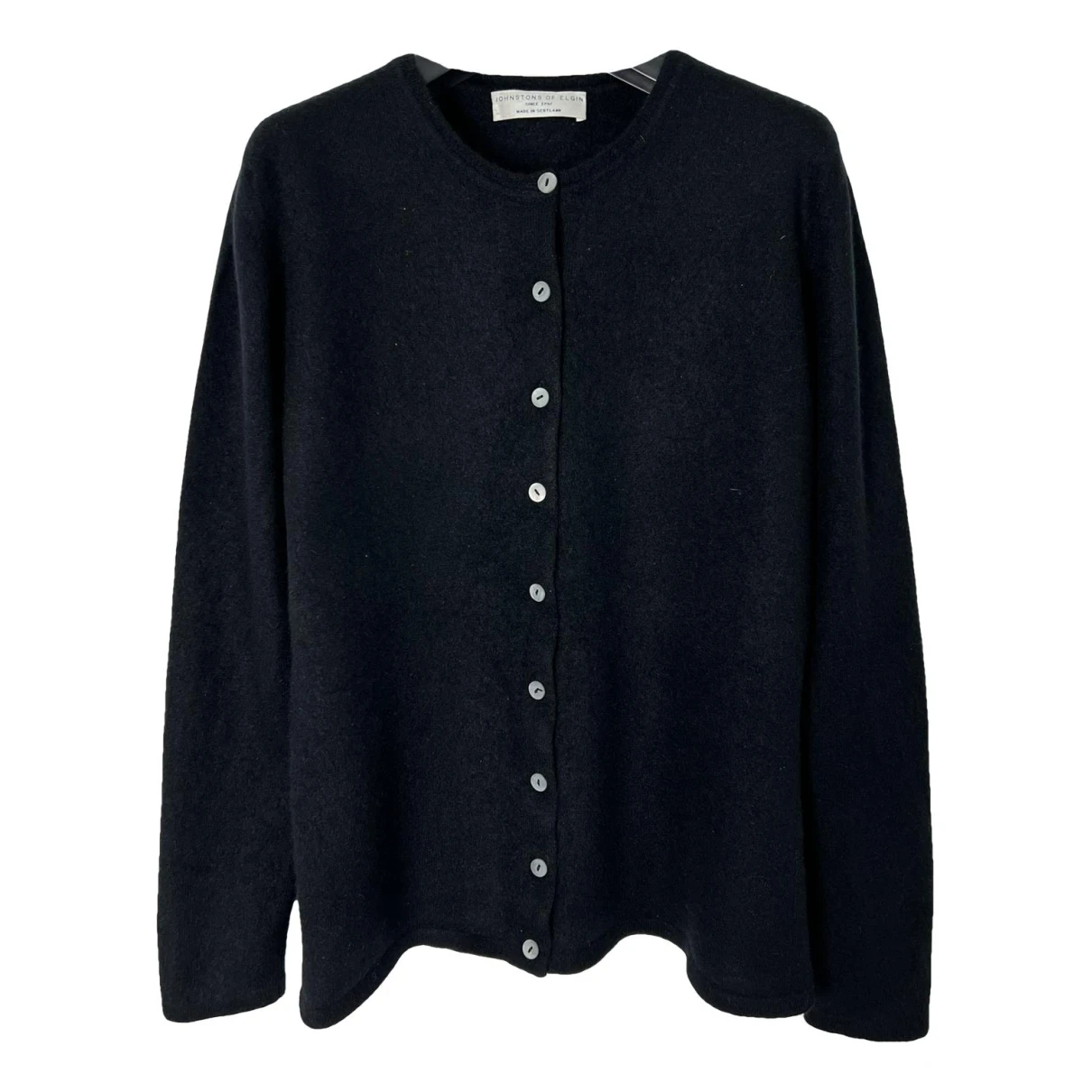 Pre-owned Johnstons Of Elgin Cashmere Cardigan In Black