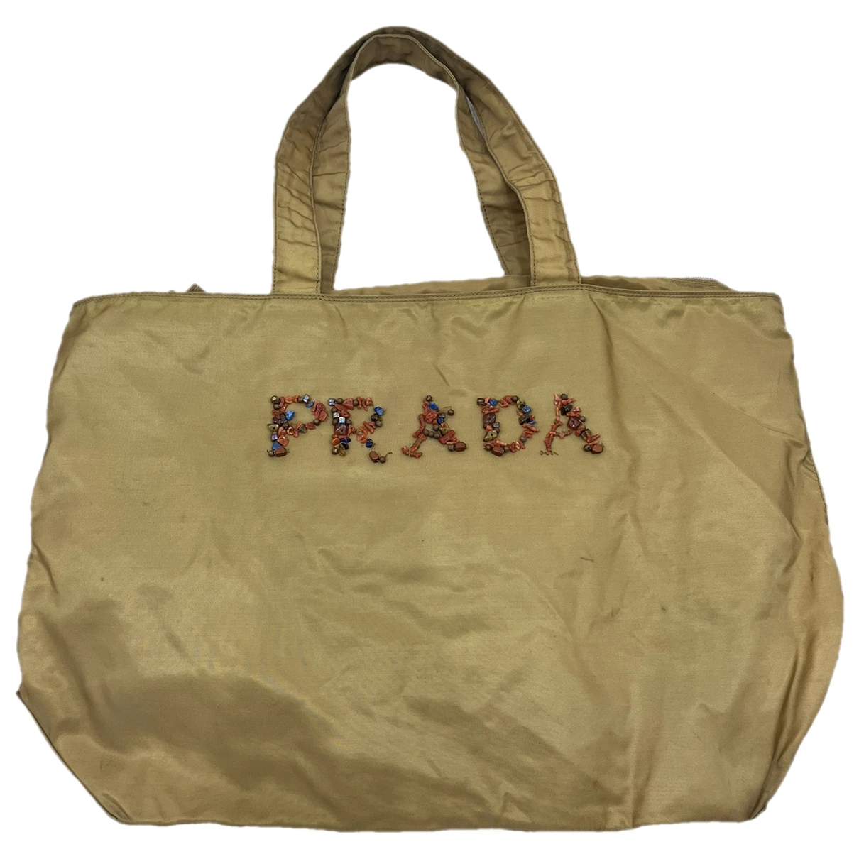 Pre-owned Prada Cloth Tote In Beige