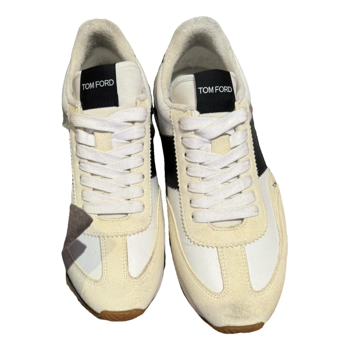 Pre-owned Tom Ford Leather Trainers In White