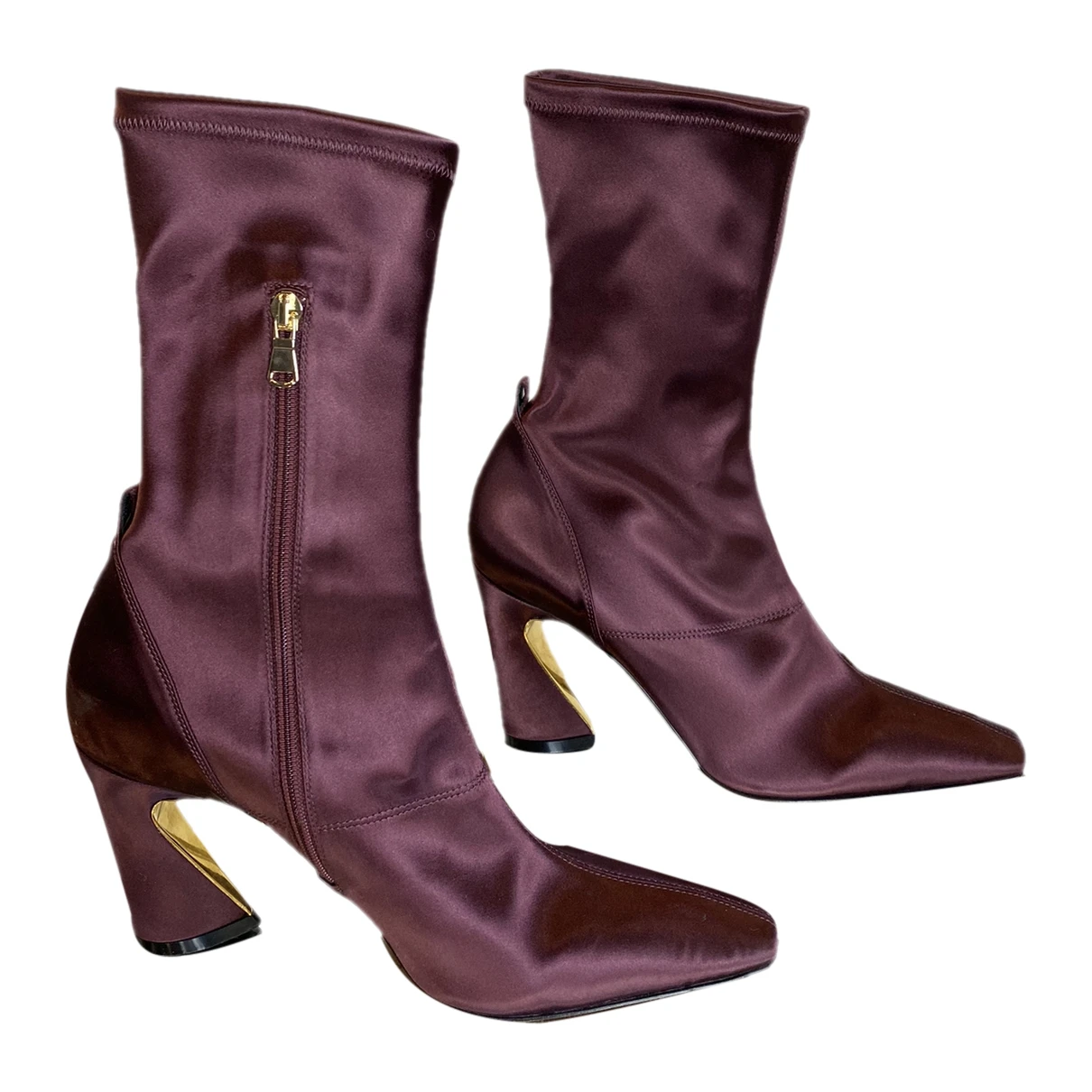 Pre-owned Zimmermann Boots In Burgundy