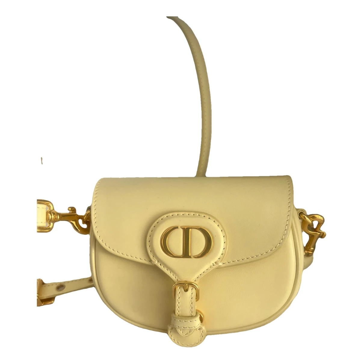 Pre-owned Dior Bobby Leather Crossbody Bag In Beige