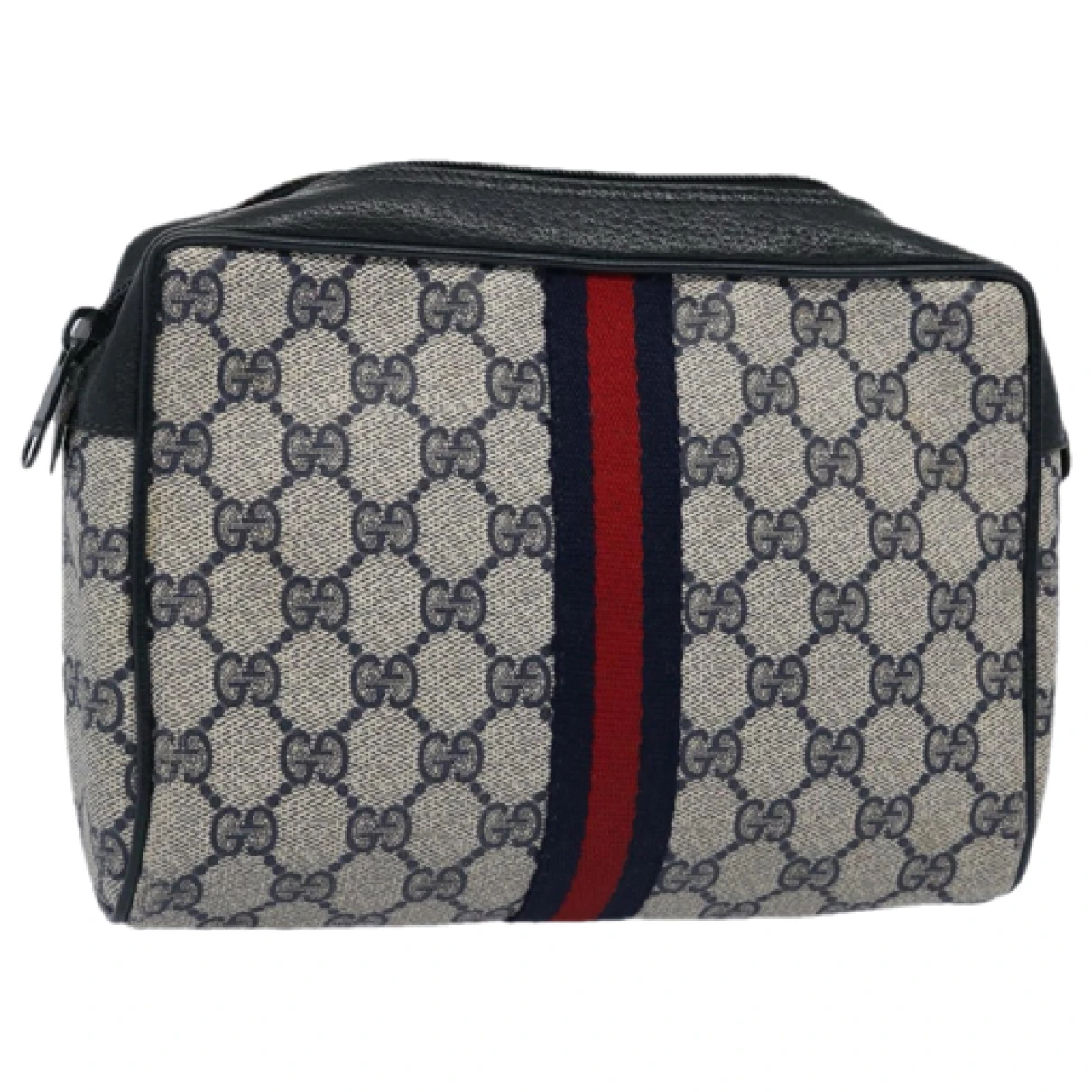 Pre-owned Gucci Leather Clutch Bag In Navy