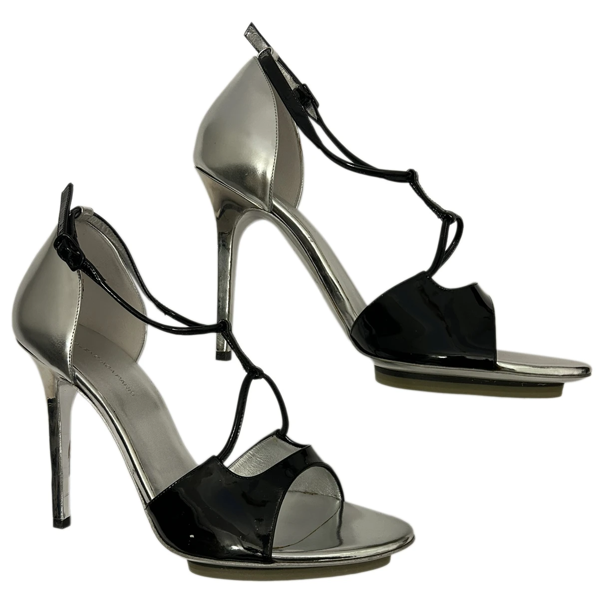 Pre-owned Balenciaga Leather Sandals In Silver