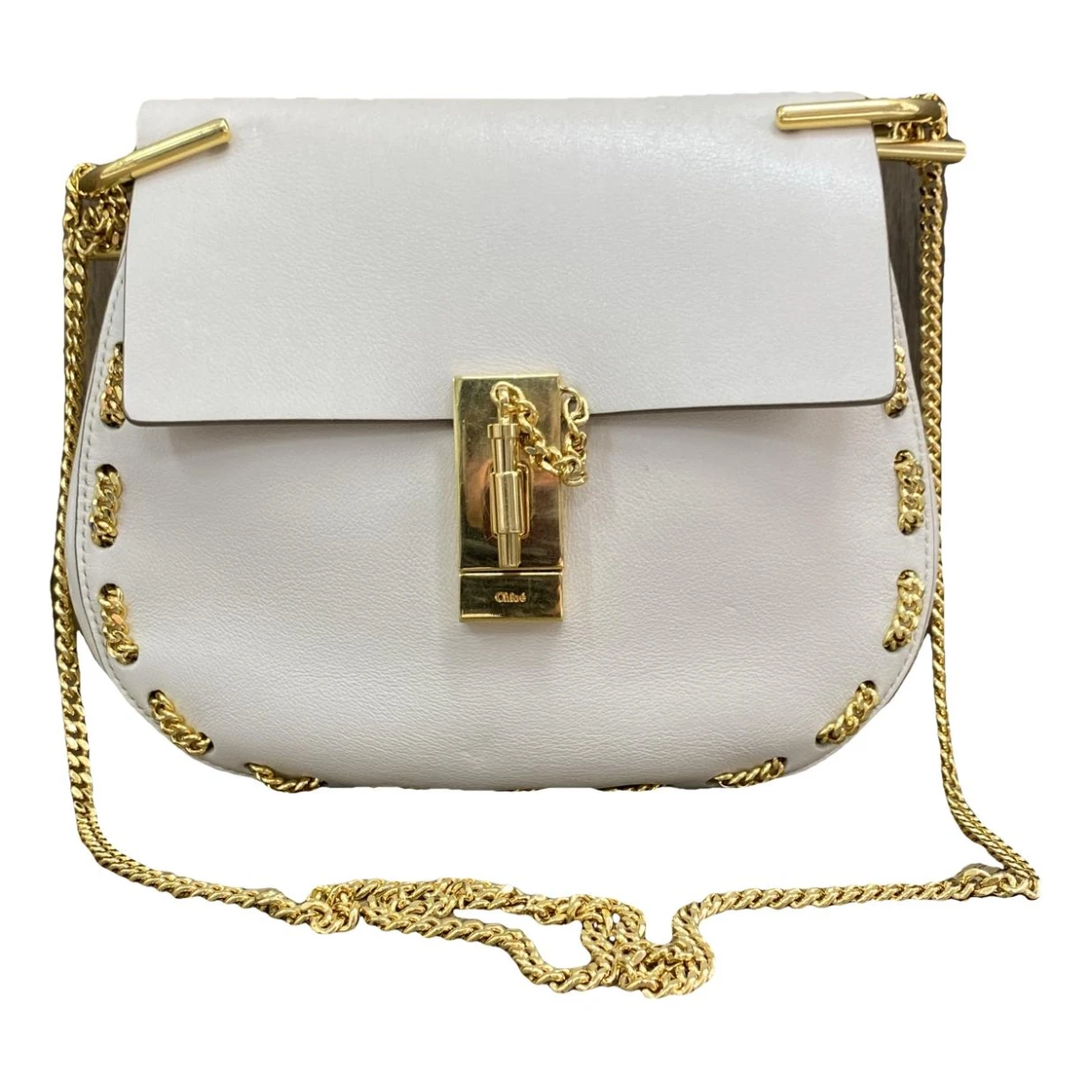 Pre-owned Chloé Drew Leather Crossbody Bag In White