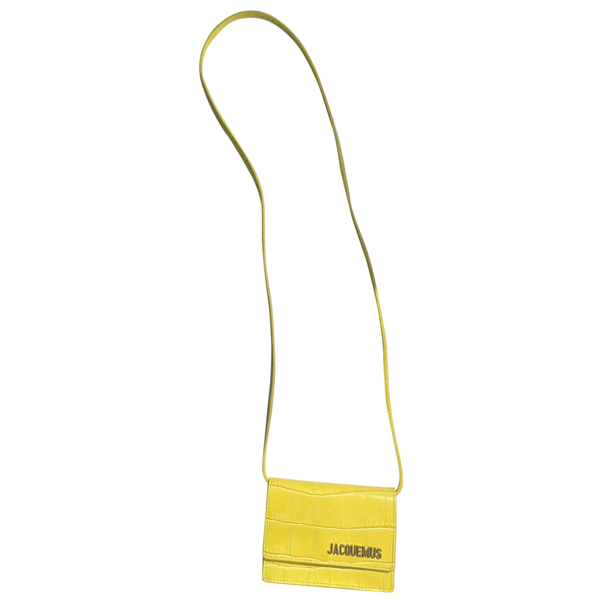 Pre-owned Jacquemus Le Bello Leather Crossbody Bag In Yellow