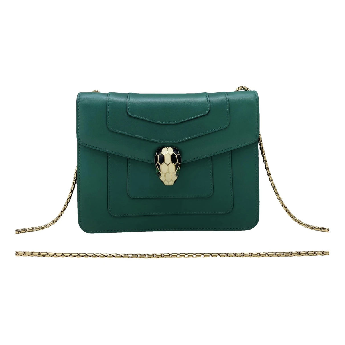 Pre-owned Bvlgari Leather Handbag In Green