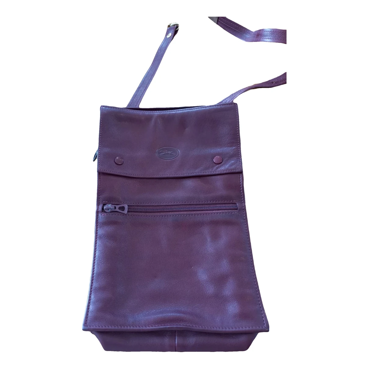 Pre-owned Longchamp Leather Clutch Bag In Burgundy