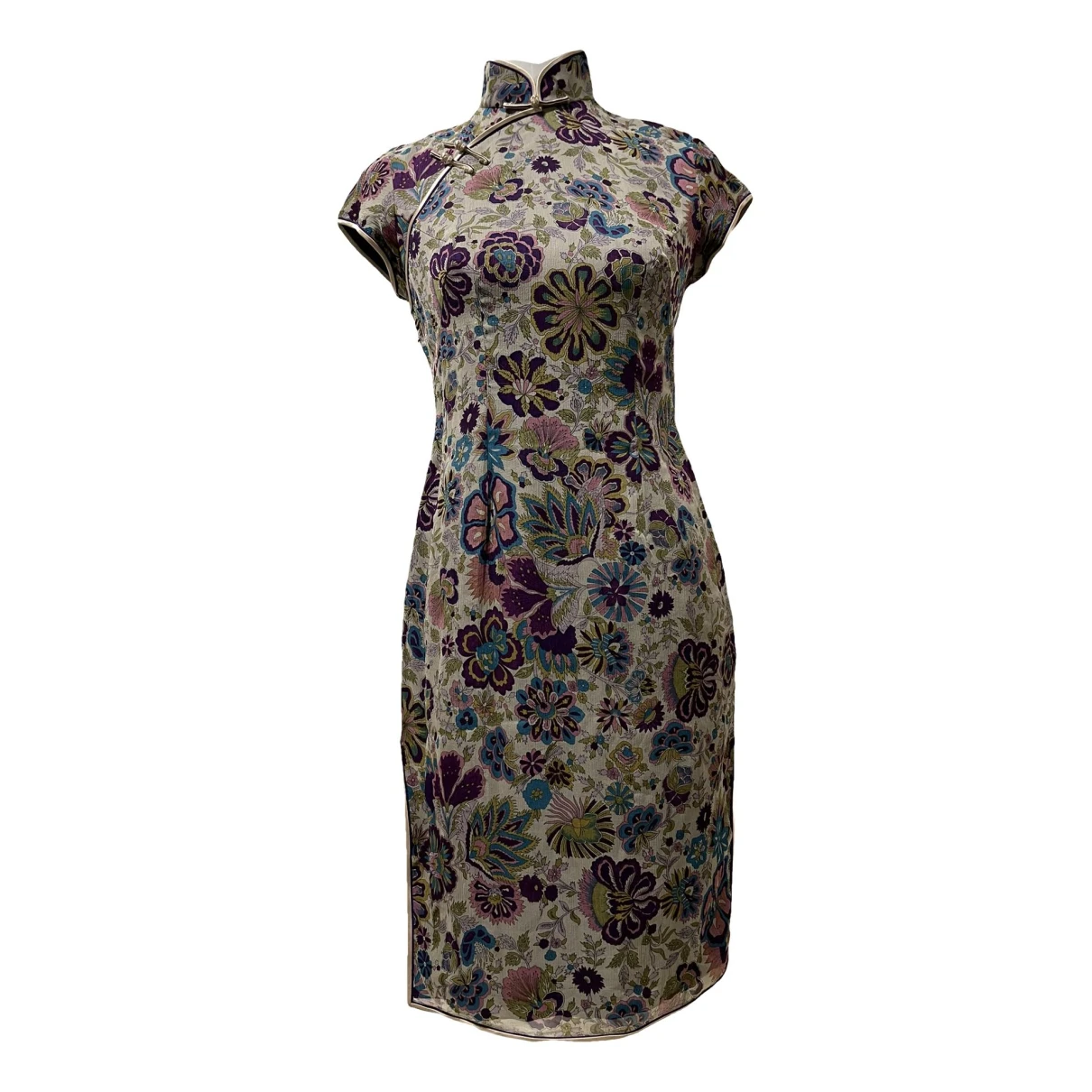 Pre-owned Shanghai Tang Silk Mid-length Dress In Multicolour