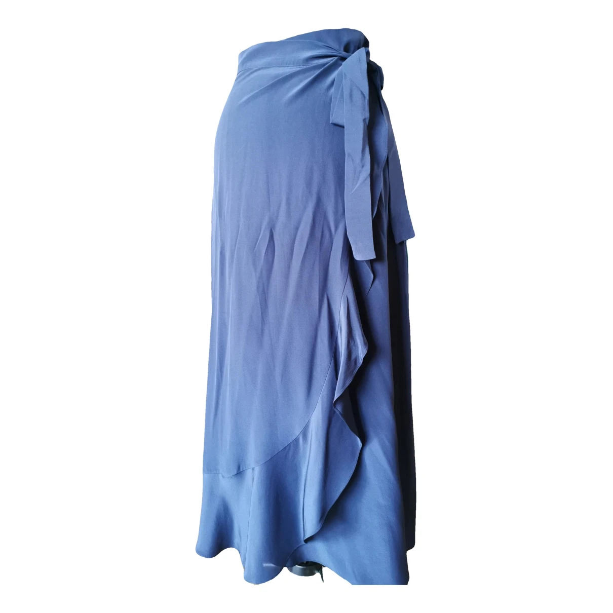 Pre-owned Marella Silk Maxi Skirt In Blue